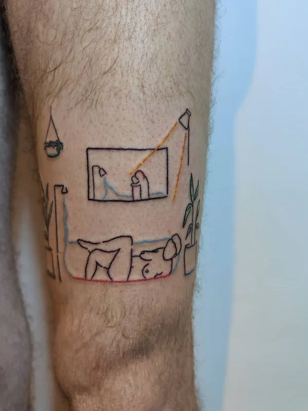 Linework tattoo by taxidermy_diaries in Amsterdam