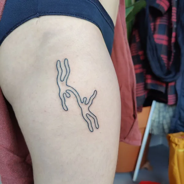 Linework tattoo by taxidermy_diaries in Amsterdam