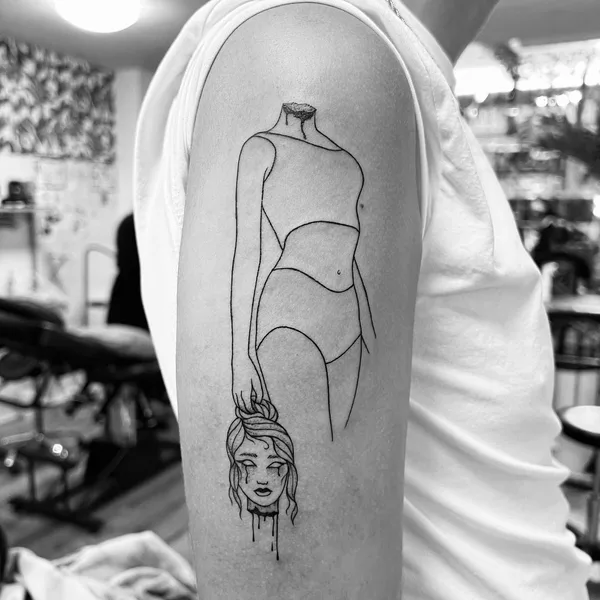 Linework tattoo by Bojana in Amsterdam