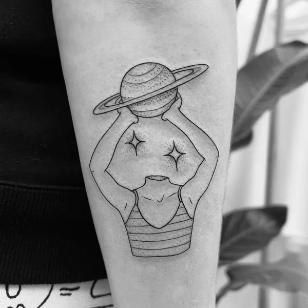 Linework tattoo by Bojana in Amsterdam