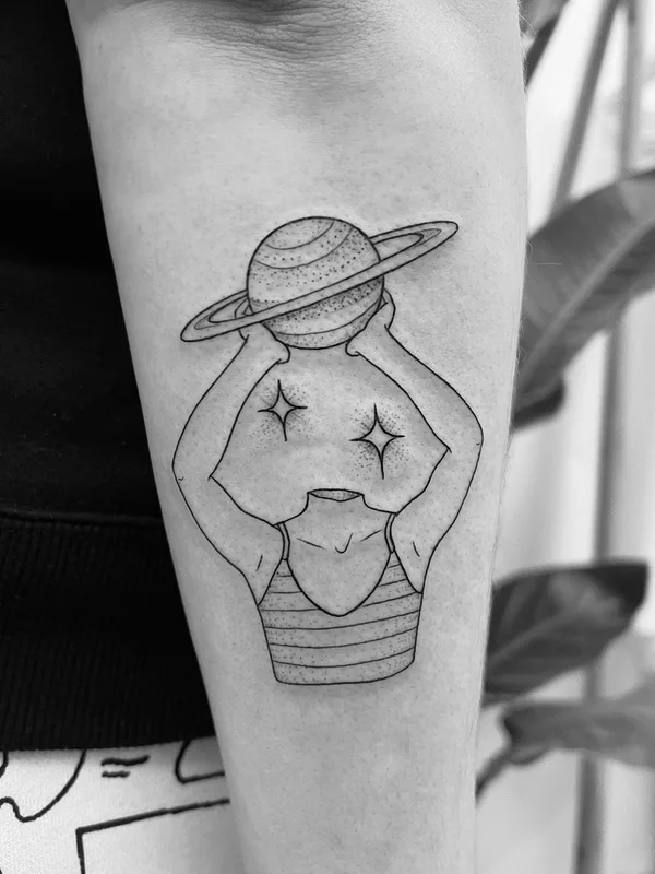 black and grey linework tatouage sur forearm #44848 | Artiste tatoueur Bojana