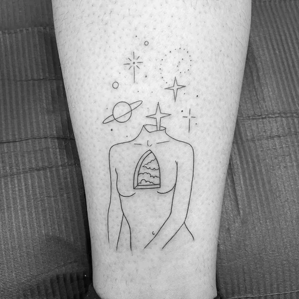 Linework tattoo by Bojana in Amsterdam