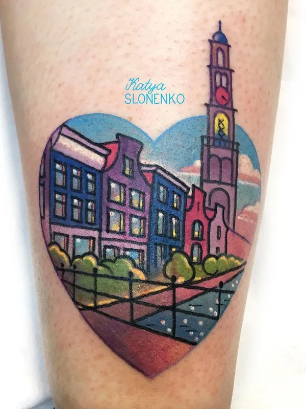 color illustrative татуировка на calf #44875 | Тату мастер Katya Slonenko