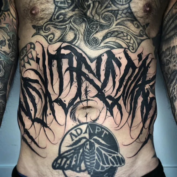 Леттеринг tattoo by Diego Garrafa