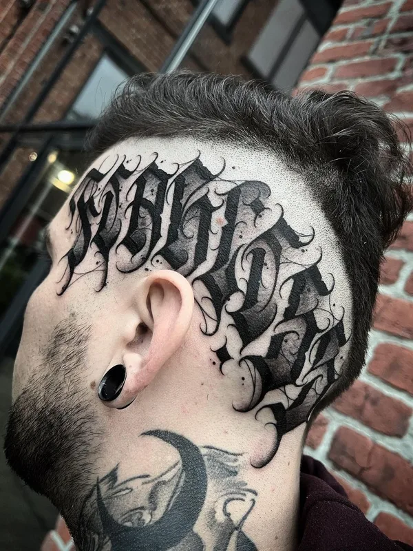 male black blackwork татуировка на face #44942 | Тату мастер Diego Garrafa