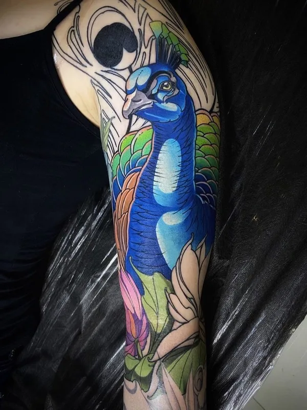 color japanese tattoo auf full sleeve #44958 | Tätowierer Роман Закиров