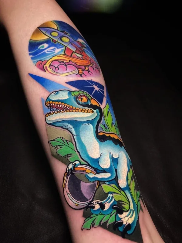 color new school tattoo auf forearm #44954 | Tätowierer Роман Закиров