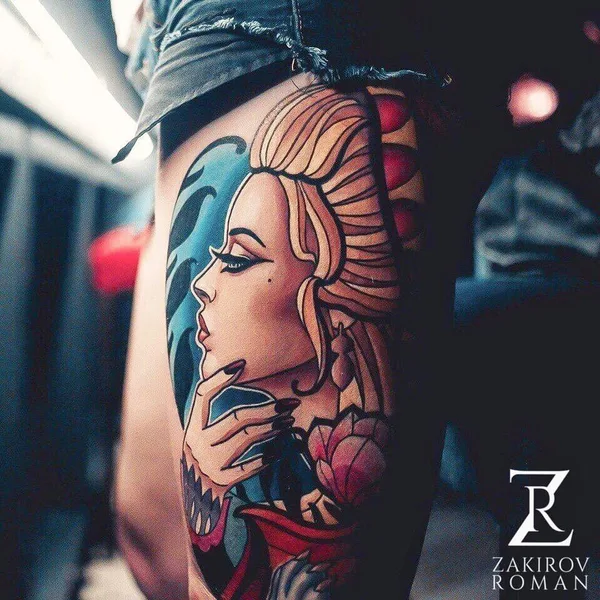 Neo Traditional tattoo by Роман Закиров in Moscow