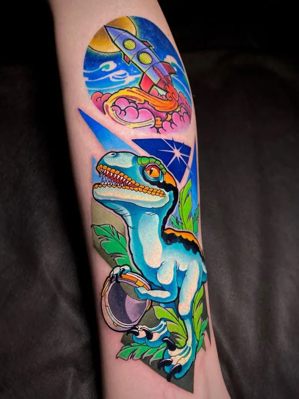 color new school tattoo auf forearm #44948 | Tätowierer Роман Закиров