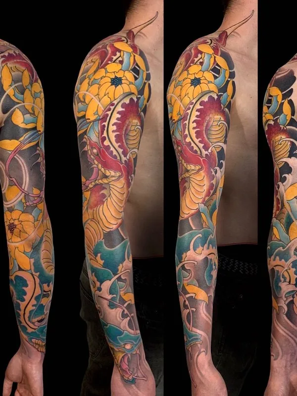 male color japanese tattoo on full sleeve #44965 | Tattoo Artist Kimihito