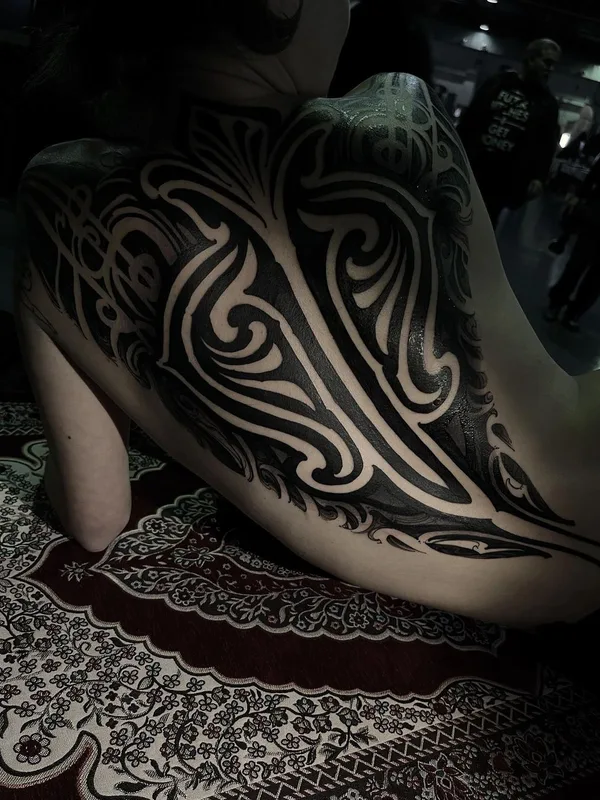 black blackwork татуировка на full back #44982 | Тату мастер Тимофей Викторович