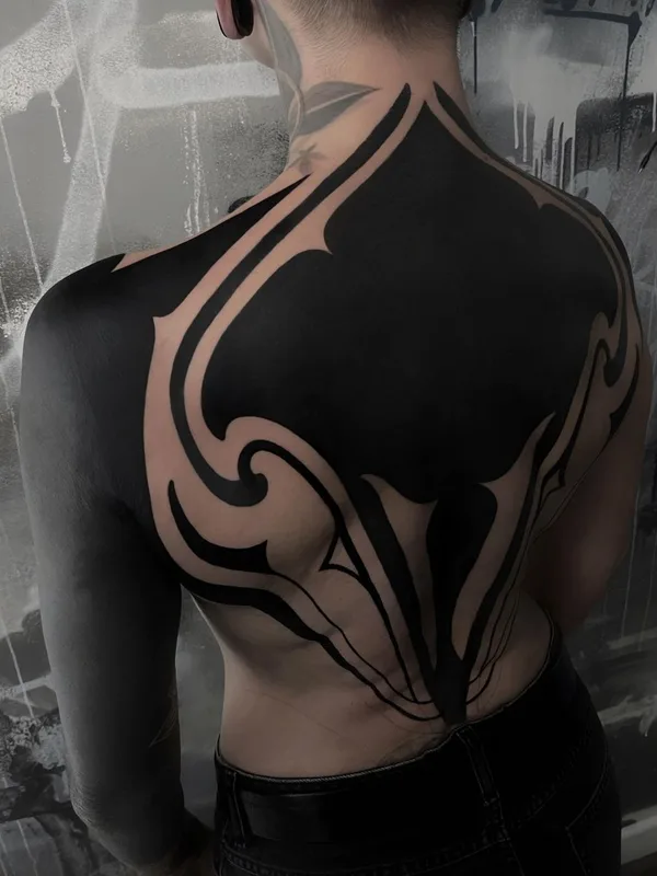 black blackwork татуировка на full back #44984 | Тату мастер Тимофей Викторович
