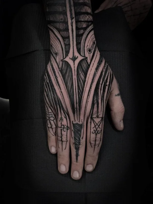 black blackwork татуировка на hand #44977 | Тату мастер Тимофей Викторович