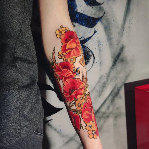 Botanical tattoo by Ксения Дорошина in Moscow
