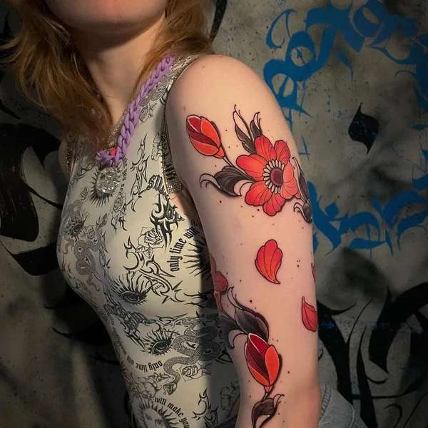 Botanical tattoo by Ксения Дорошина in Moscow
