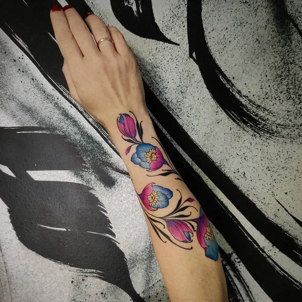 Botanical tattoo by Ксения Дорошина in Moscow