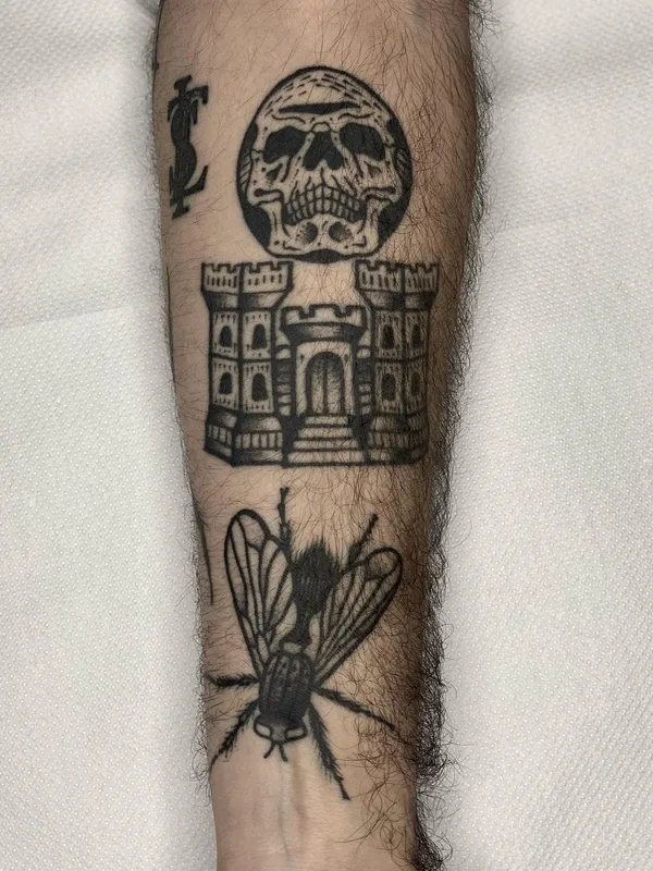 male black blackwork татуировка на forearm #45033 | Тату мастер WES WIZ