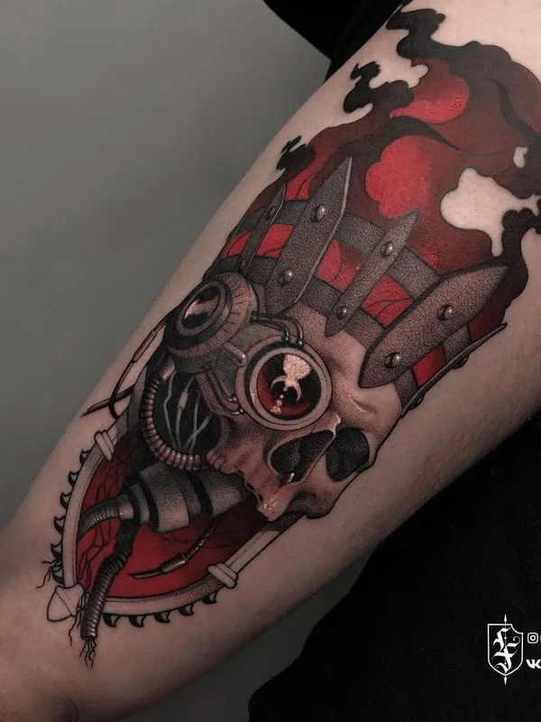 color biomechanical 타투 부위 forearm #45094 | 타투이스트 Валерия Тимофеева