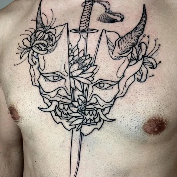Graphic tattoo by Oliver’s Black Ink in Amsterdam