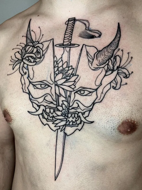 Graphic tattoo by Oliver’s Black Ink in Amsterdam