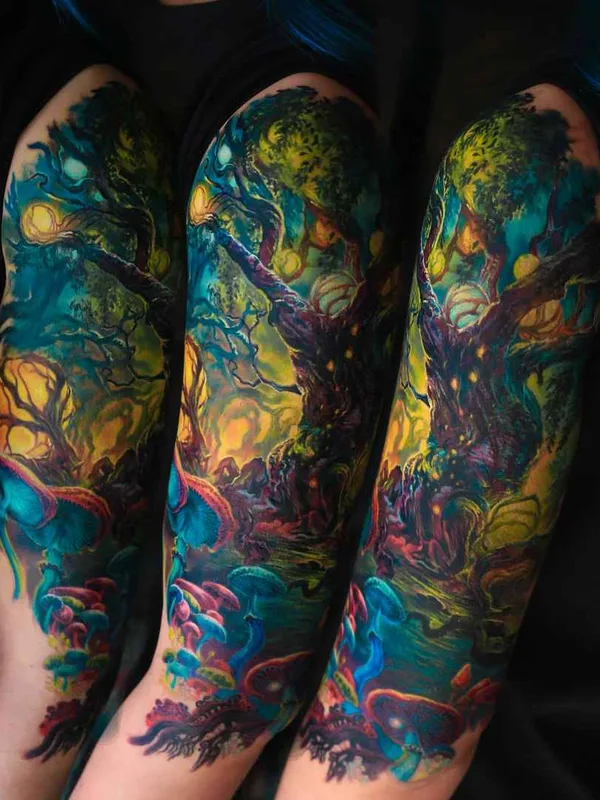 color illustrative tatuaje en full sleeve #7261 | Tatuador Ника Самарина