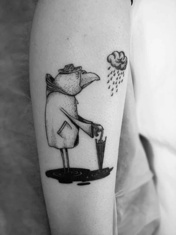 black and grey illustrative татуировка на forearm #12456 | Тату мастер Malikov Andrey