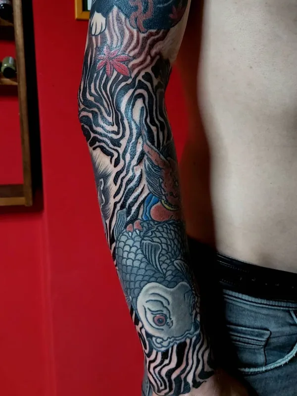 male color japanese 타투 부위 full sleeve #46655 | 타투이스트 Жаворонкова Ксения