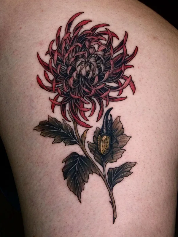 color botanic татуировка на thigh #46676 | Тату мастер Swan Tattooer