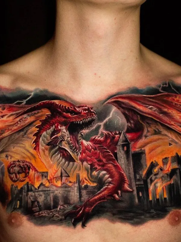 male color realism tattoo on chest #46714 | Tattoo Artist Alexander Abyss
