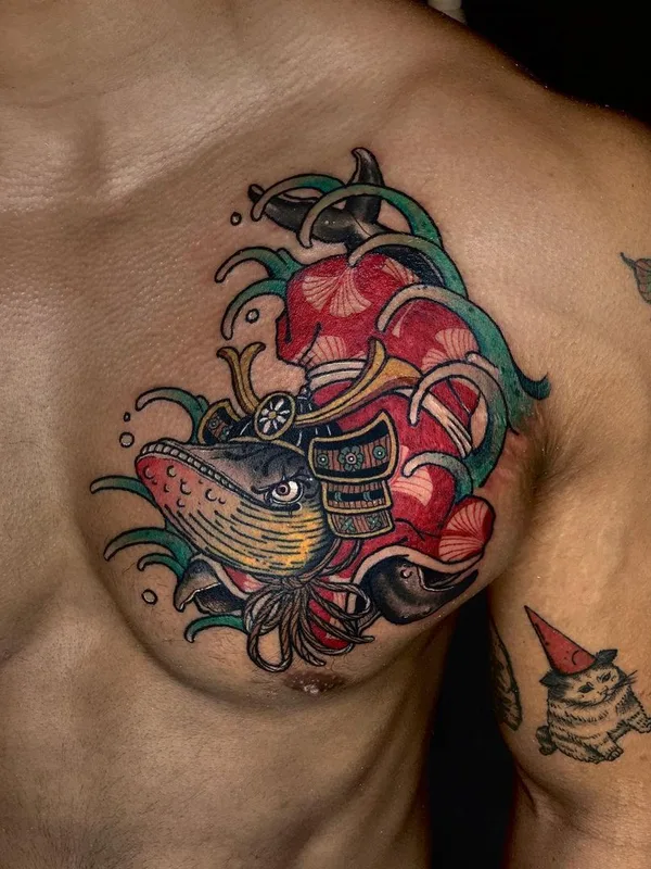 male color japanese 纹身 在 chest #46766 | 纹身师 Chen Tattooer