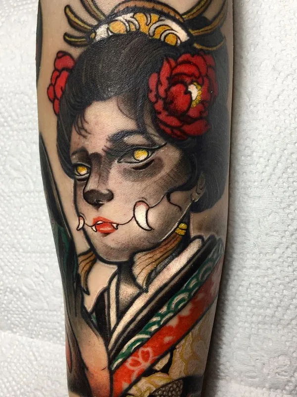 color japanese 纹身 在 forearm #46769 | 纹身师 Chen Tattooer