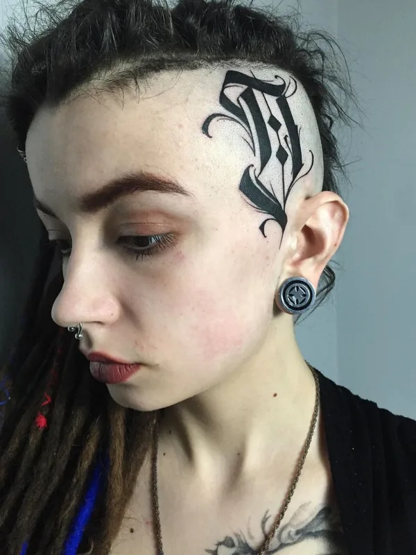 female black blackwork татуировка на face #46787 | Тату мастер Иван Дзумик