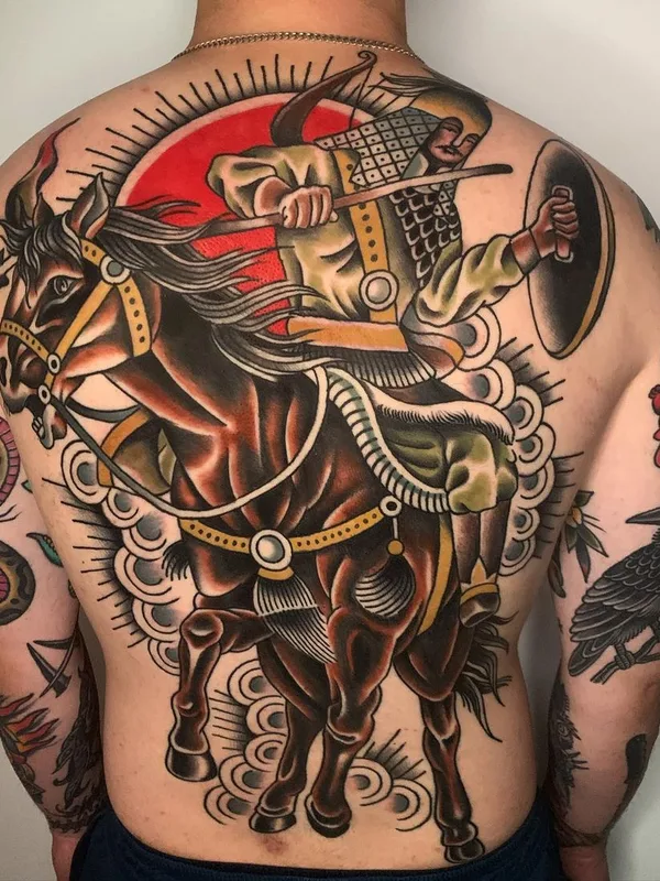 male color traditional татуировка на full back #61426 | Тату мастер Alexandr Kargapolov
