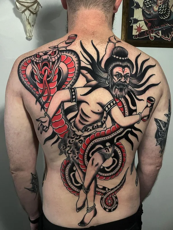 male color traditional татуировка на full back #61427 | Тату мастер Alexandr Kargapolov