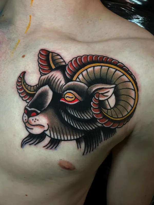 male color traditional татуировка на chest #61423 | Тату мастер Alexandr Kargapolov