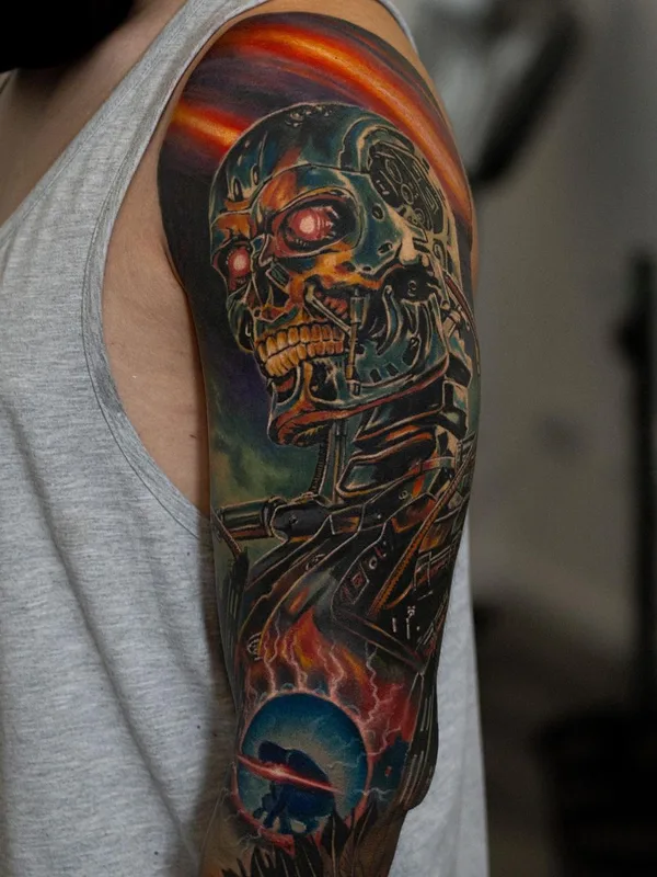 color biomechanical 타투 부위 full sleeve #61452 | 타투이스트 Дмитрий Коновалов