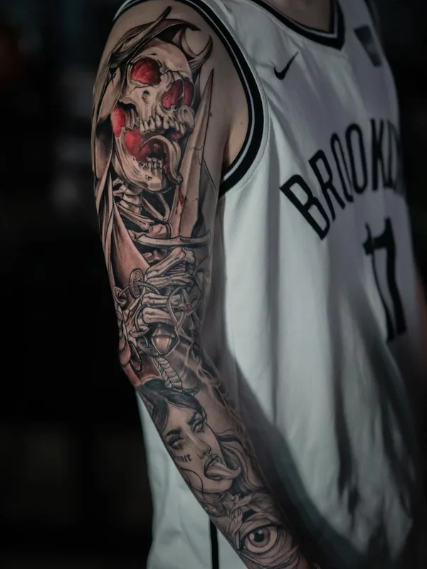 male color black and grey 타투 부위 full sleeve #61446 | 타투이스트 Дмитрий Коновалов