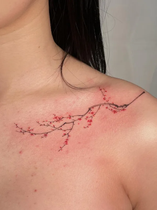 female color botanic 纹身 在 shoulder #61521 | 纹身师 Heo Metri