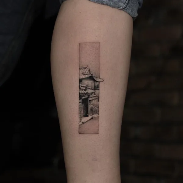 Fine Line tattoo by Heo Metri in Шымкент