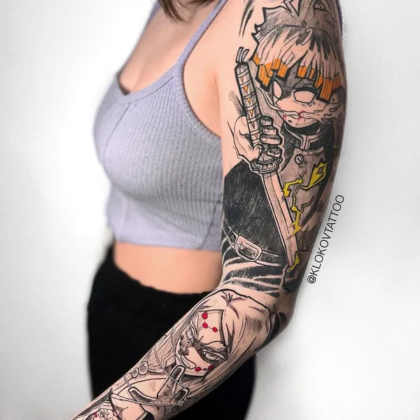 Аниме tattoo by klokovtattoo in Алматы