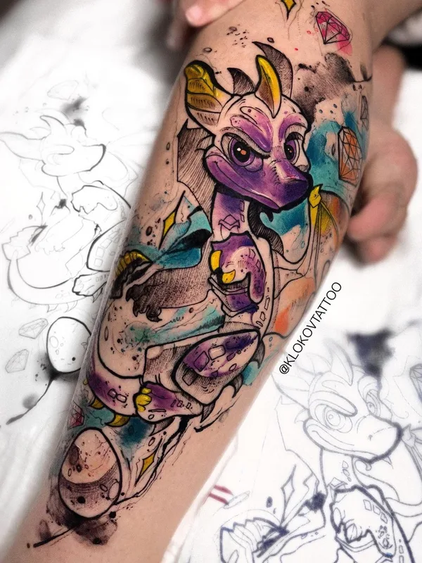 color illustrative tattoo auf forearm #61596 | Tätowierer klokovtattoo