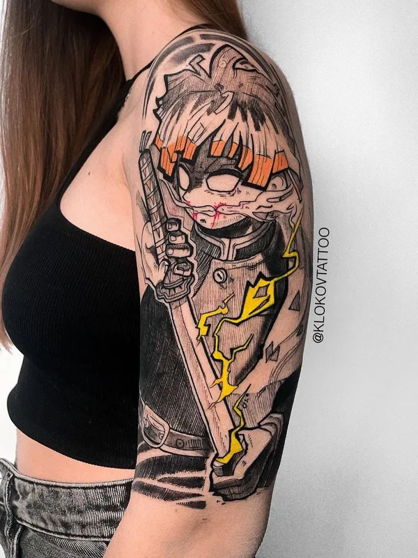 female color anime tattoo auf full sleeve #61598 | Tätowierer klokovtattoo
