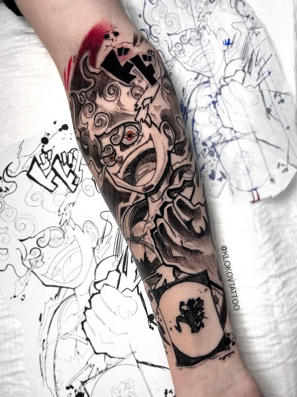 black and grey anime tattoo auf forearm #61593 | Tätowierer klokovtattoo