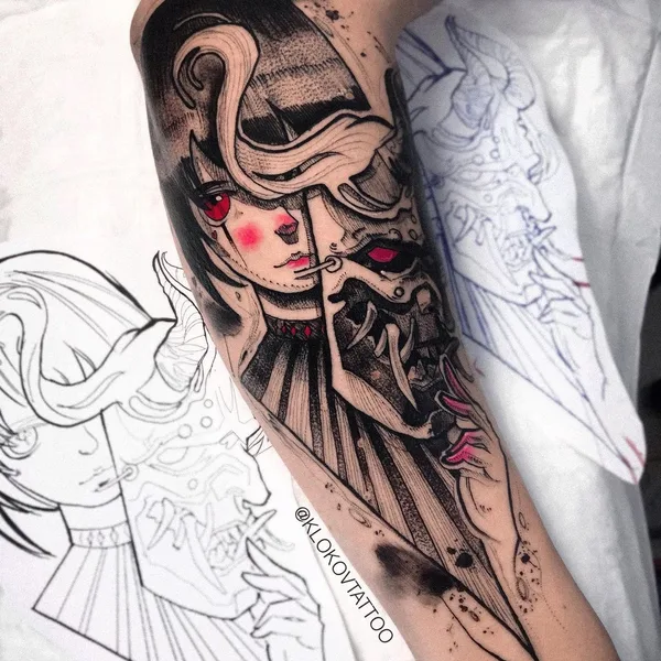 Аниме tattoo by klokovtattoo in Алматы