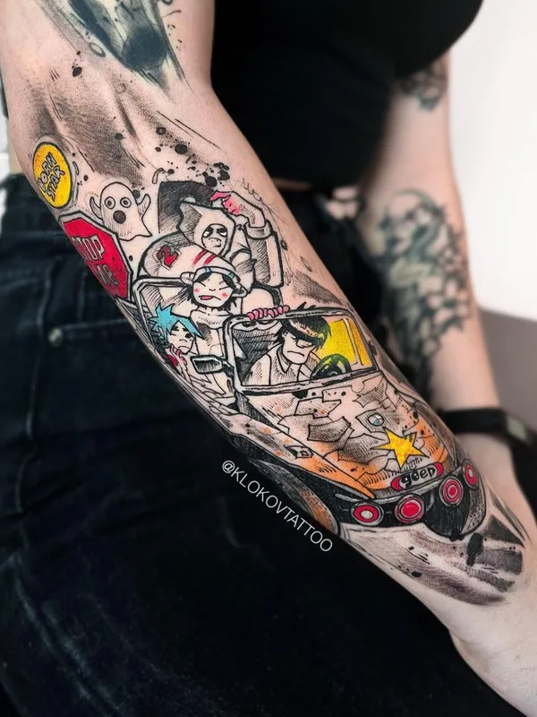 female color illustrative tattoo auf forearm #61589 | Tätowierer klokovtattoo
