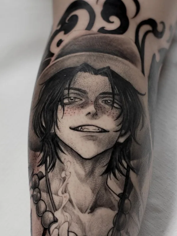 black and grey anime tattoo auf forearm #61628 | Tätowierer Abra Tattoo