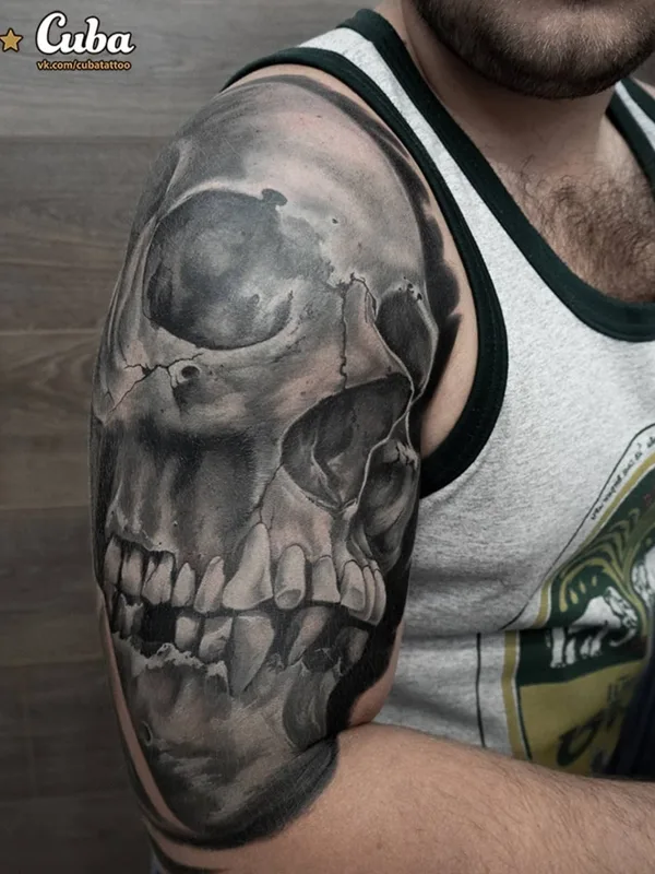 male black and grey realism tatouage sur full sleeve #50861 | Artiste tatoueur Марина Игнатюк