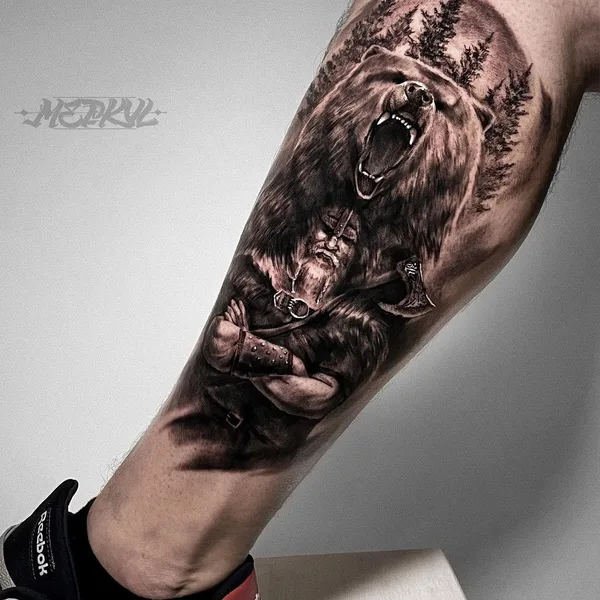 Graphic tattoo by Слава Меркул in Омск