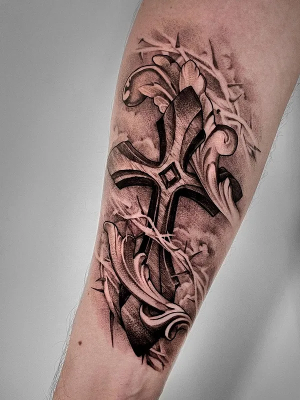 black and grey black and grey татуировка на forearm #50909 | Тату мастер Слава Меркул