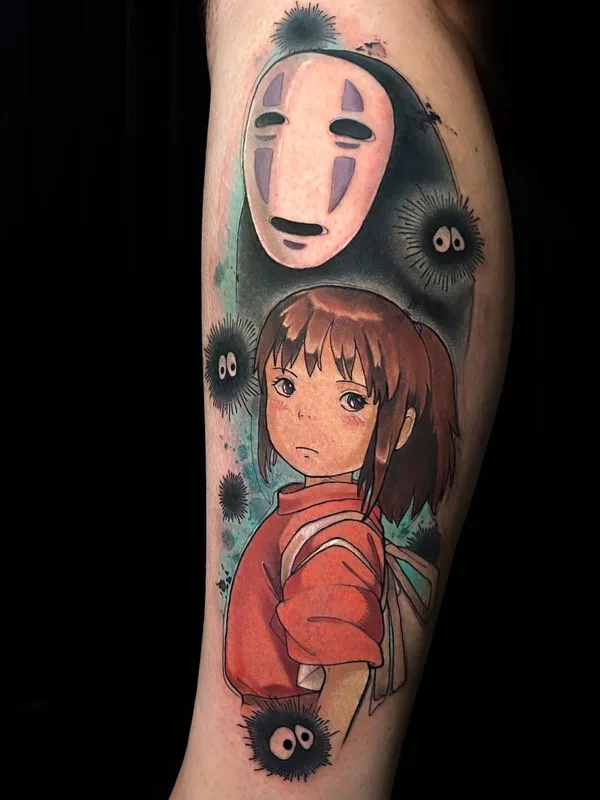 color anime tatouage sur calf #50928 | Artiste tatoueur Селина Кайл